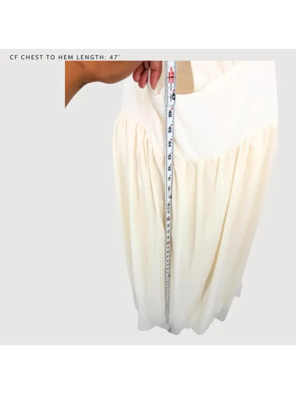 Peppermayo Chiffon Maxi Dress Cream Plunge Halter 18 - Picture 6 of 8